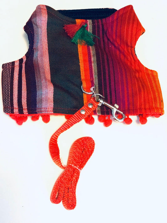 Dog Harness Serape style color red - GueyitaMexicana