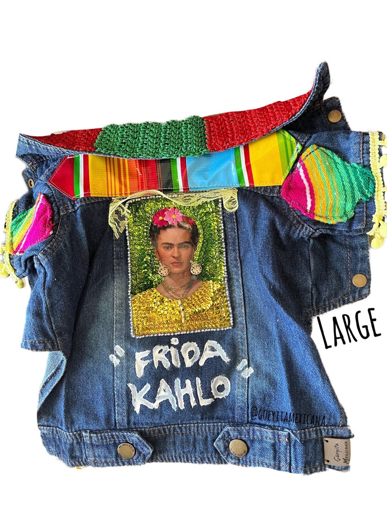 Frida denim dog jacket - GueyitaMexicana