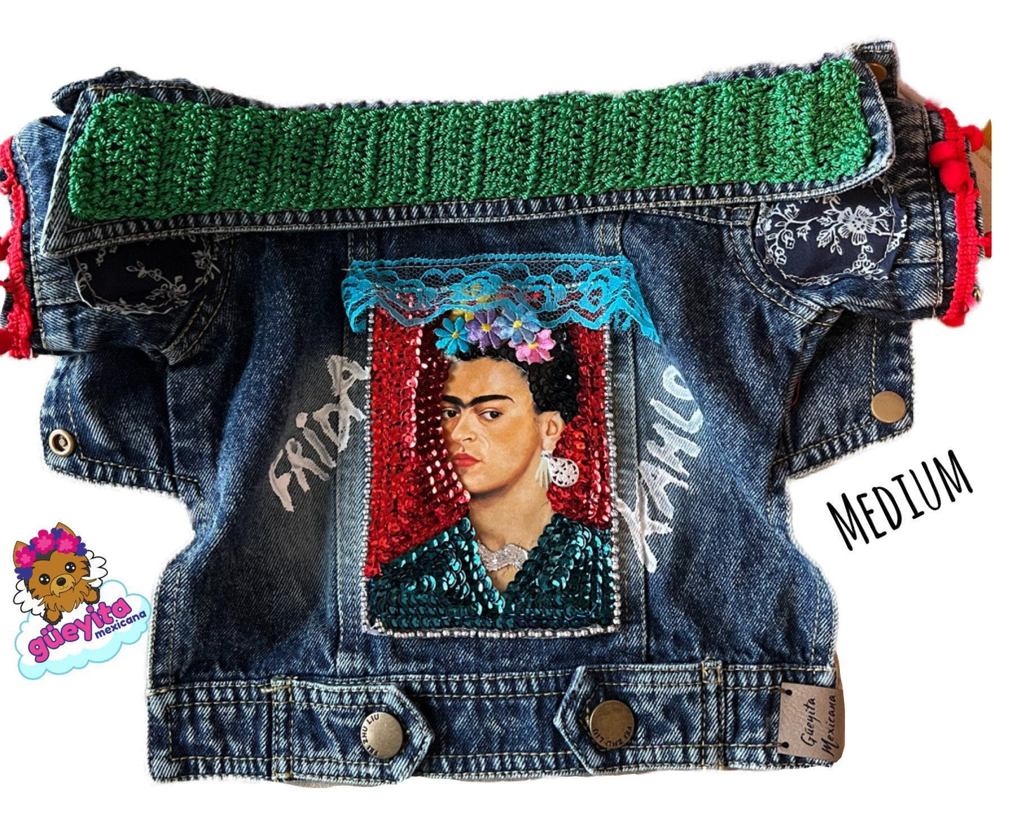 Frida denim dog jacket - GueyitaMexicana