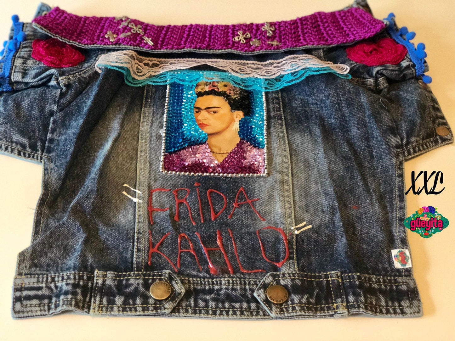 Frida denim dog jacket - GueyitaMexicana