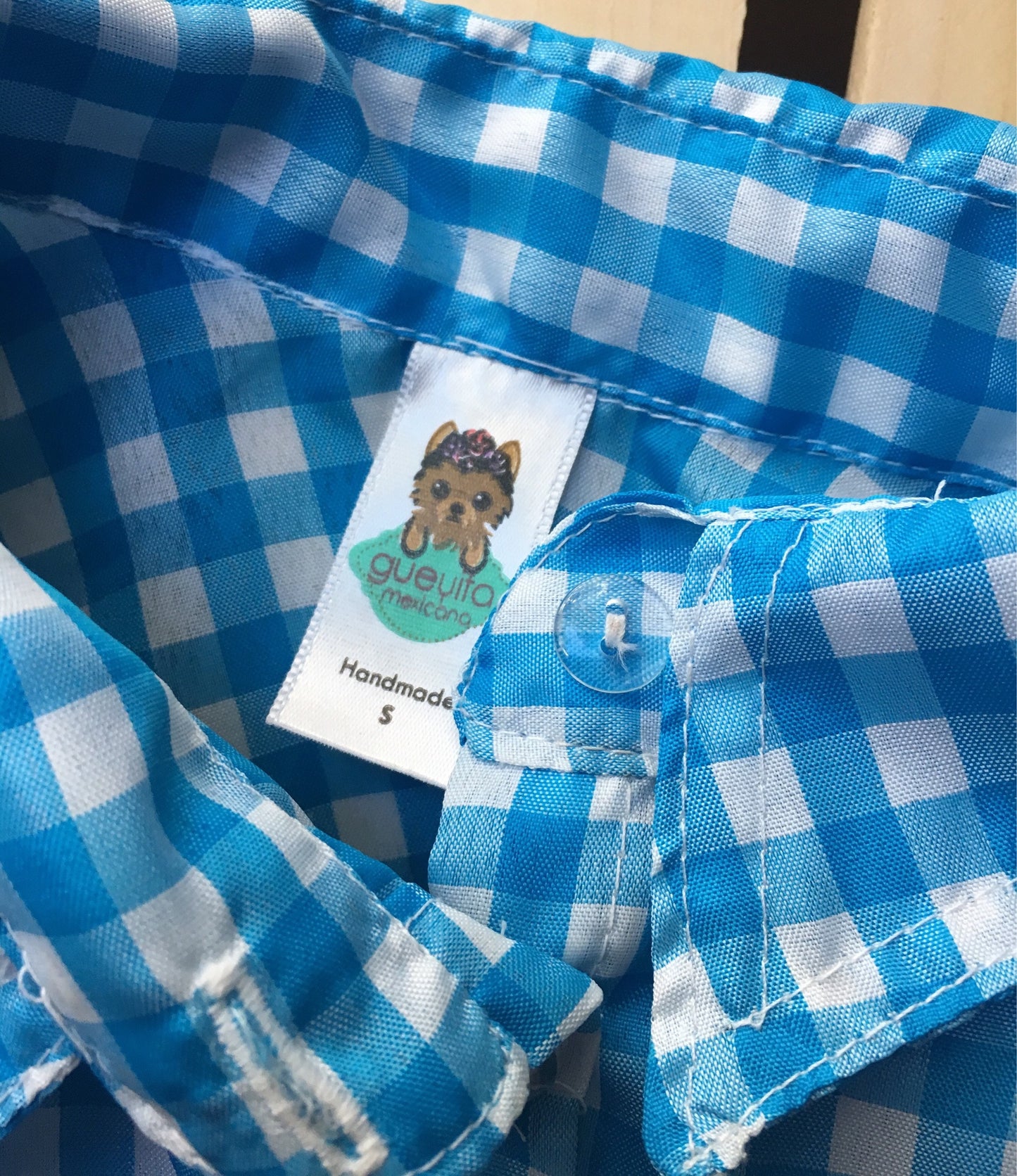 Gingham classic button-down dog shirt