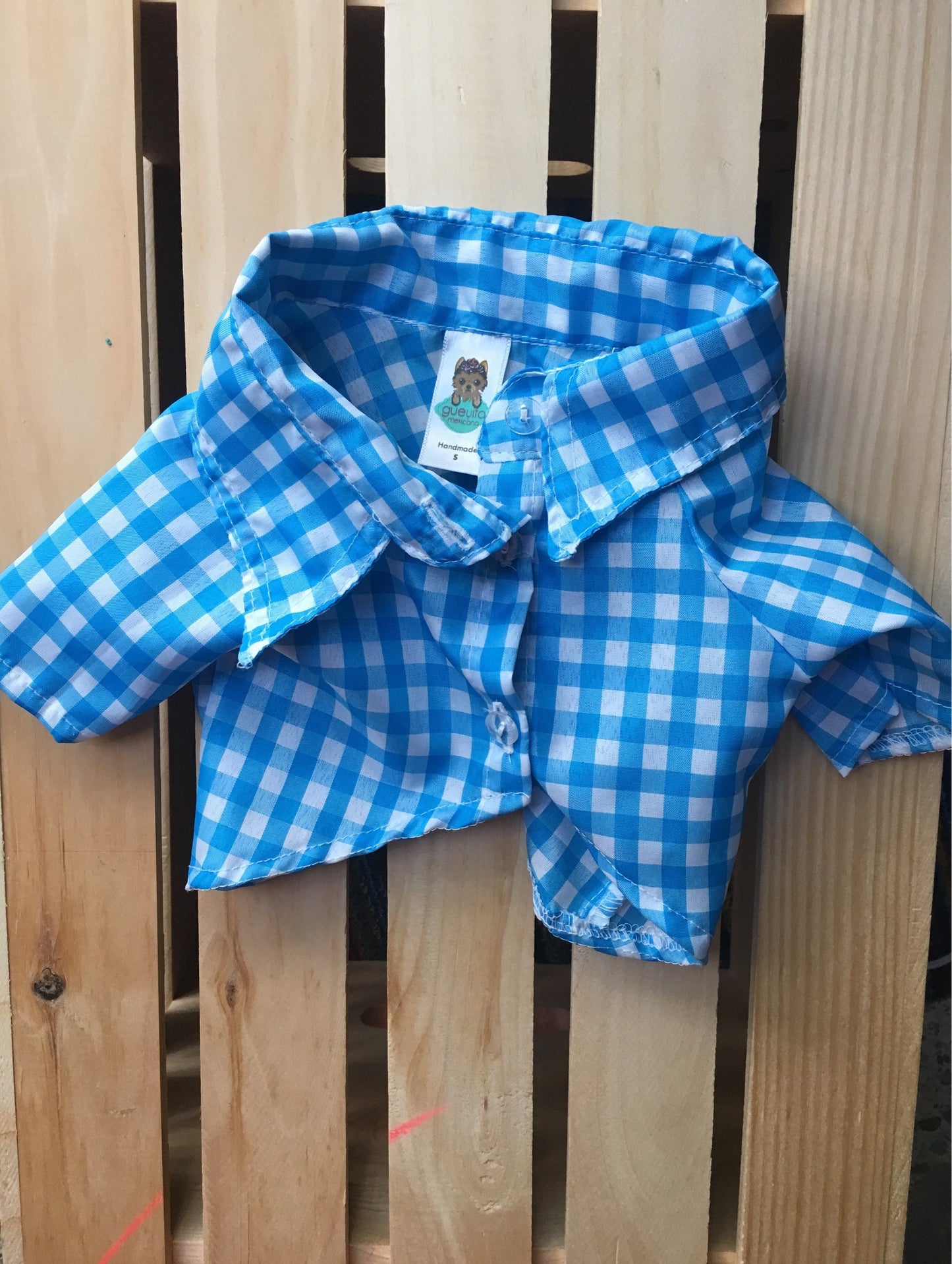 Gingham classic button-down dog shirt