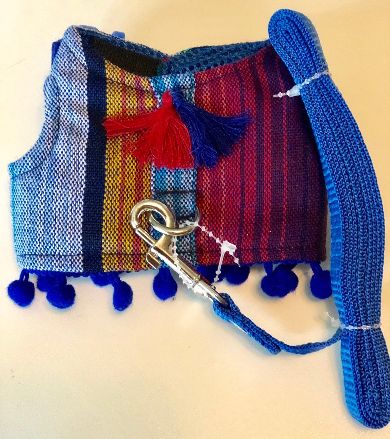 Mexican dog harness color blue - GueyitaMexicana