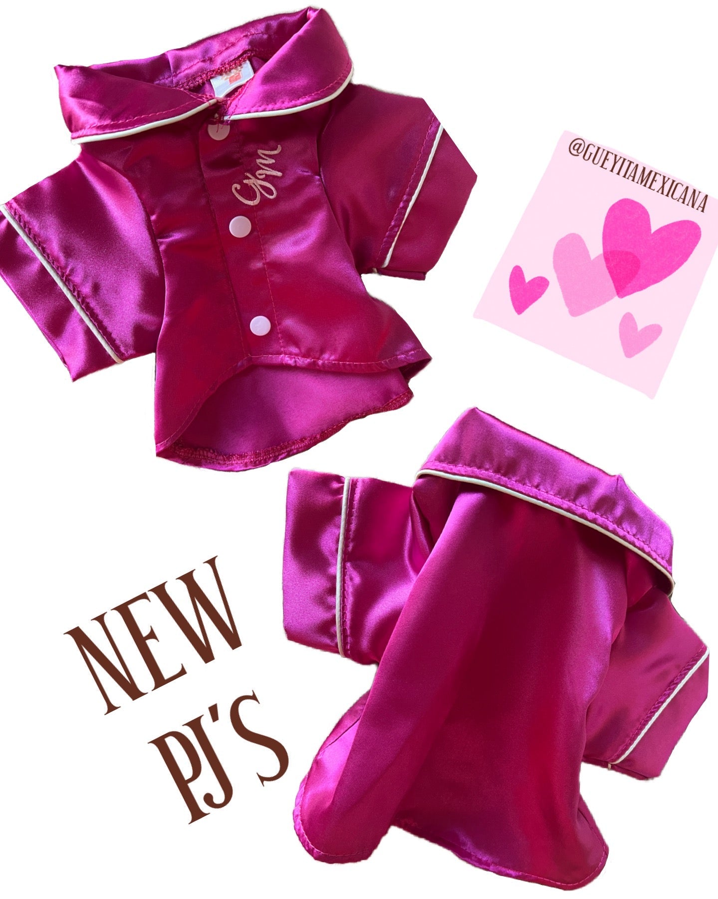 Pink silk PJ's for dogs - GueyitaMexicana