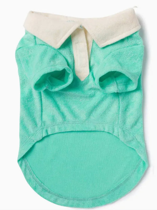 Seafoam Terry Cloth Cabana Shirt - GueyitaMexicana